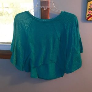 Over the arm indigo sparkly top